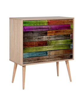 Soho Megapap melamine chest of drawers in sonoma color 80x40x90cm.