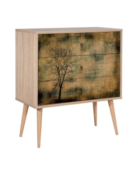 Soho Megapap melamine chest of drawers in sonoma color 80x40x90cm.