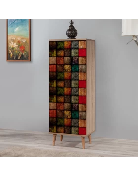 Soho Megapap melamine shoe cabinet in sonoma color 50x38x135cm.