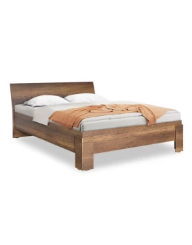 Robin Megapap melamine bed in walnut 160x200cm.