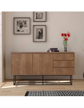 Amedeo Megapap melamine buffet in walnut color 140x36x72cm.