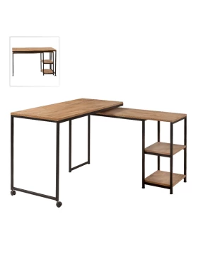 Work desk polymorphic Frenk Megapap metal - melamine color atlantic pine 125x54.5x79cm.