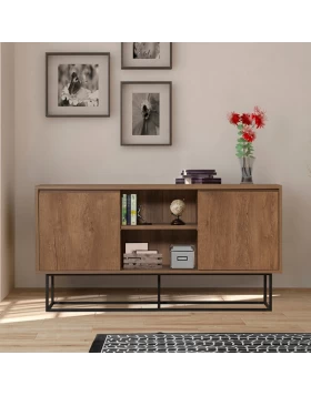 Amedeo Megapap melamine buffet in walnut color 140x36x72cm.