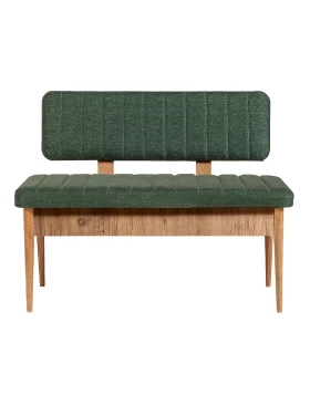 Two-seater sofa - Alden Megapap melamine bench - green fabric 110x40x85cm.