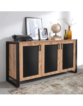 Atlas Megapap buffet made of melamine color atlantic pine - black 10x45x80cm.