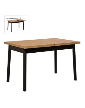 Jemmy Megapap melamine extendable table in natural - black color 120/153x75x77cm.