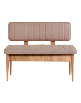 Two-seater sofa - Alden Megapap melamine bench - beige velvet 110x40x85cm.