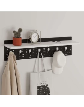 Wall hanger Popy Megapap made of metal - melamine color white - black 80x15.2x20.3cm.