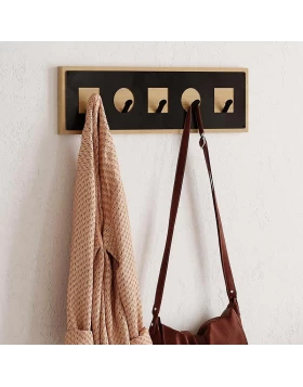 Icon Megapap wall hanger made of melamine - metal color sapphire oak - black 54.4x2x16cm.