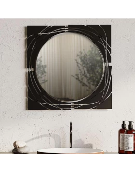 Hulla Megapap metal wall mirror in black color 55.6x2x55.6cm.