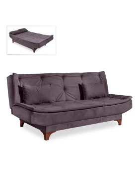 Sofa-bed Lucas Megapap three-seater fabric anthracite color 190x85x85cm.