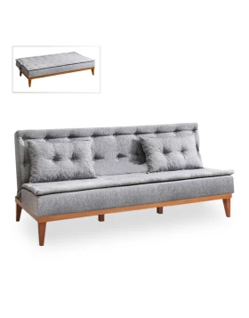 Sofa-bed Veron Megapap three-seater fabric grey color 180x80x78cm.