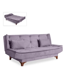 Sofa-bed Lucas Megapap three-seater fabric grey color 190x85x85cm.