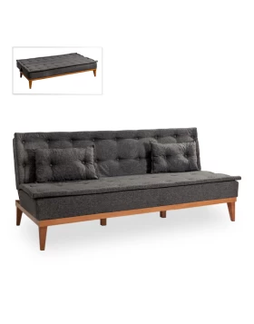 Sofa-bed Veron Megapap three-seater fabric anthracite color 180x80x78cm.