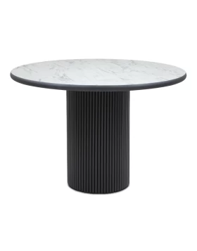 Borno Megapap table in black - white marble effect color Ø115x79cm.