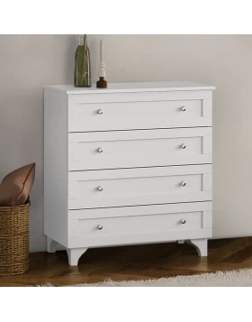 Emily Megapap chest of drawers in white color 80x42x85cm.