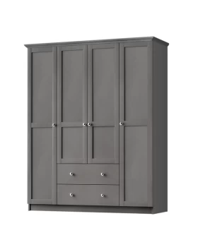 Emily Megapap 4 doors wardrobe in anthtacite color 140x50x210cm.