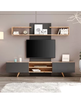 Giacomo Megapap TV Unit in sapphire oak - anthracite color 180x40x45cm.