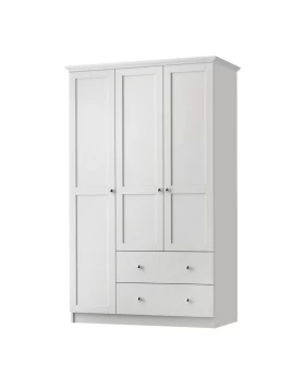 Emily Megapap 3 doors wardrobe in white color 105x50x210cm.