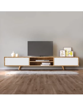 Έπιπλο τηλεόρασης Serine Megapap χρώμα sapphire oak - λευκό 170x37x45εκ.