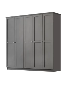 Emily Megapap 5 doors wardrobe in anthracite color 175x50x210cm.