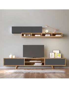 Serine Megapap TV Unit in sapphire oak - anthracite color 170x37x45cm.