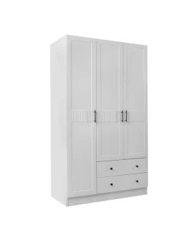 Jenna Megapap 3 doors wardrobe in white color 105x50x182cm.