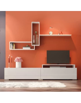 Odessa Megapap TV Unit in white color 180x37x47cm.