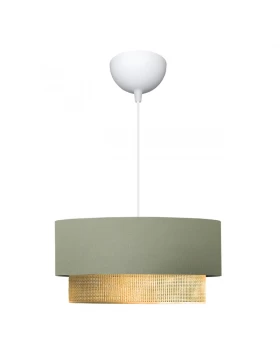 Lucifer Megapap Ε27 fabric ceiling lamp in pastel green color 30x15x70cm