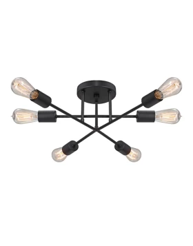 Helga Megapap E27 metallic ceiling lamp in black color 50x12x20cm