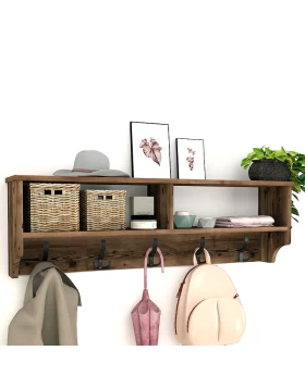 Ottila Megapap melamine wall hanger in smoked walnut color 120x22x37cm.