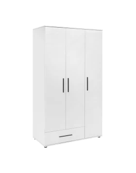 Bianco Megapap 3 doors melamine wardrobe in white color 103x52x187cm.