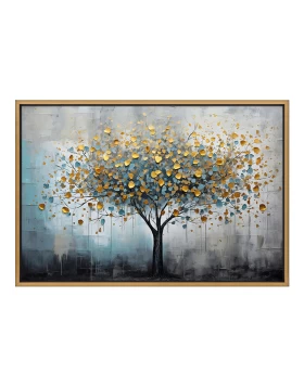 Gold Tree Megapap painting on canvas digital printing with frame 140x100x3cm.