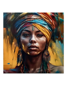 Powerful Woman Megapap canvas painting digital printing 100x100x3cm.