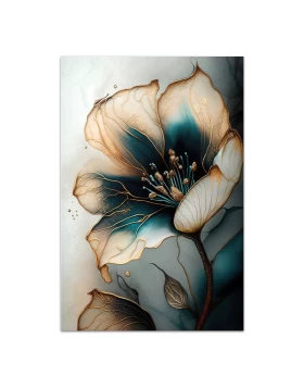 Emerald Golden Flower Megapap painting on canvas digital printing 70x100x3cm.