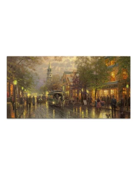 Wet Streets Megapap canvas painting digital printing 140x70x3cm.