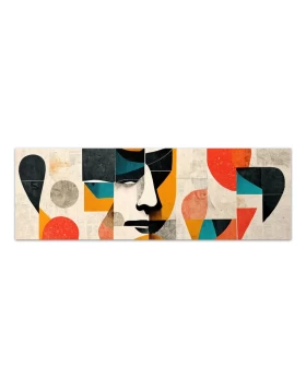 Abstract Faces Megapap painting on canvas digital printing 150x50x3cm.