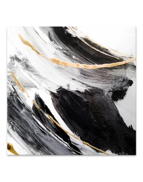 Golden And Silver Reflections Megapap painting on canvas digital printing 100x100x3cm.