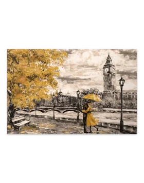 Big Ben And Yellow Leaves painting on canvas digital printing 125x80x3cm.