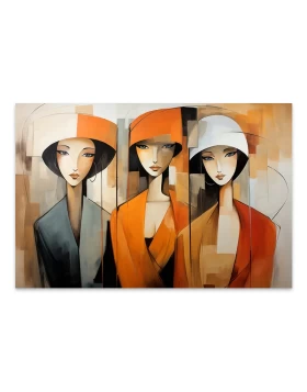 Women in Orange Megapap painting on canvas digital printing 100x70x3cm.