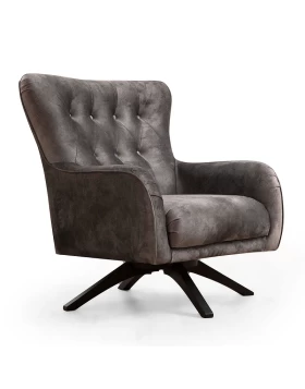 Aredo Megapap fabric armchair in anthracite color 75x70x85cm.