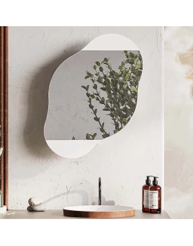 Cloud Megapap melamine bathroom mirror in white color 60x13x75cm.