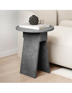 Chen Megapap melamine side table in retro grey color Φ42x50cm.