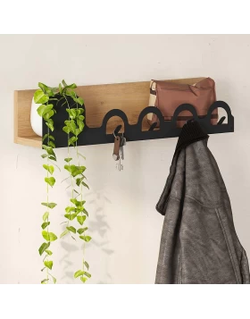 Liora Megapap wall hanger made of metal - melamine color sapphire oak 63x14x14cm.