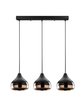 Precious Megapap E27 metallic three-light ceiling light in black - bronze color 67x17x111cm.