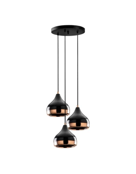 Precious Megapap E27 metallic three-light ceiling light in black - bronze color Φ37x111cm.