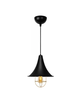 Retro Megapap E27 metallic ceiling lamp in black color Φ24x70cm.