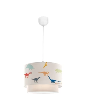 Goofy Megapap fabric ceiling lamp with cute little dinosaurs 30x20x70cm.