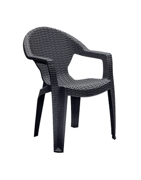 Sebia Megapap Eco polypropylene armchair in anthracite color 60x58x80cm.