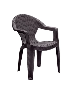 Sebia Megapap Eco polypropylene armchair in brown color 60x58x80cm.